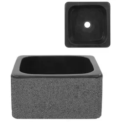 Waschbecken 30x30x15 cm Flussstein | vidaXL : Farbe - Schwarz