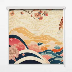 INNENROLLO - Fensterrollo - Rollo - 60x40 cm - Blumenwelle