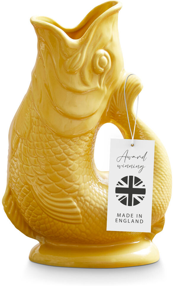 Wade Original Gluggle Jug, Earthenware, Iconic UK Heritage, Made in Stoke-on-Trent Yellow 1.2 L