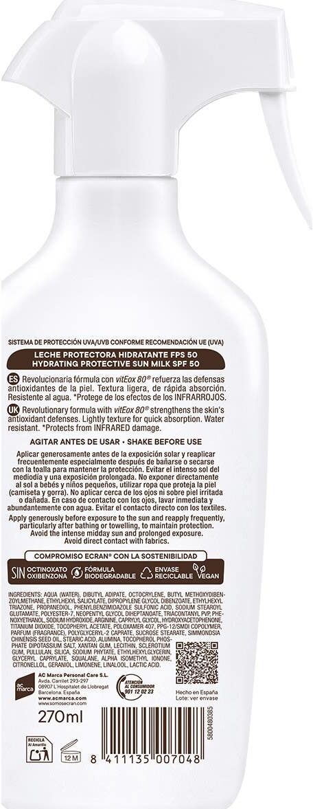 Ecran Sunnique Leche Protectora Spf50 270 ml