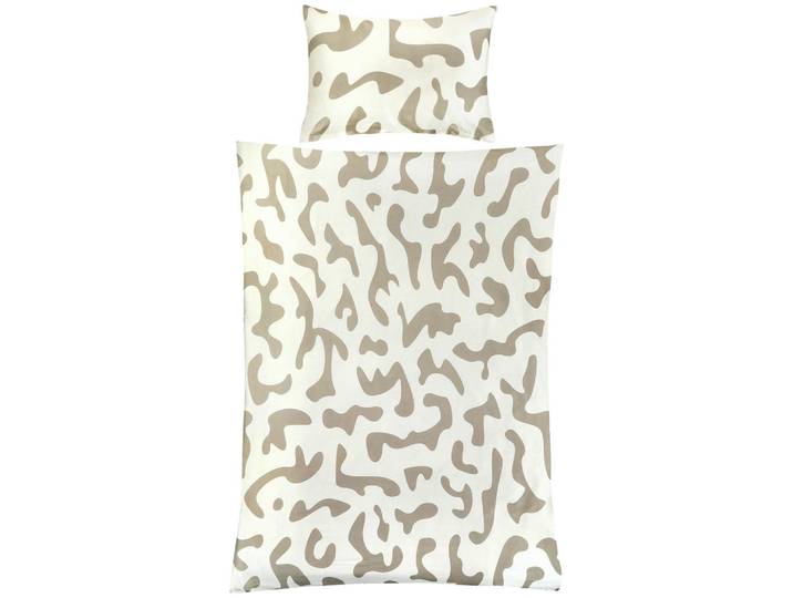 Ambiente Bettwäscheset, Weiss, Champagner, Textil, Punkte, 160x210 cm, pflegeleicht, atmungsaktiv, schadstoffgeprüft, weiche und anschmiegsame Oberfläche, Heimtextilien, Bettwäsche, Bettwäsche, Satin Bettwäsche