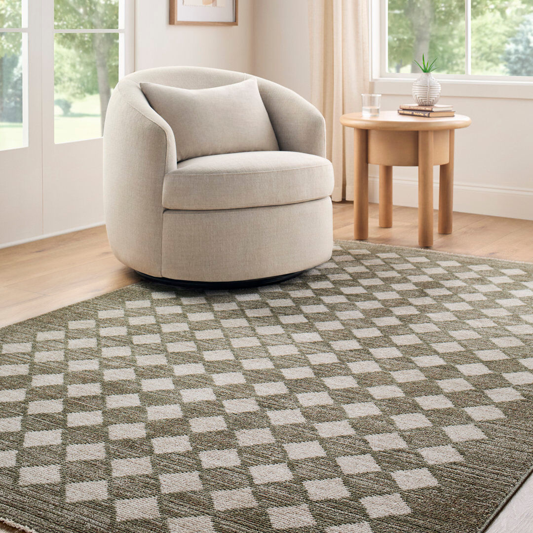 Langley Street Galey Alix x Livabliss Scandi Geometric Taupe/Cream Rug 50% Polypropylene, 50% Polyester 275/200 x 275 cm