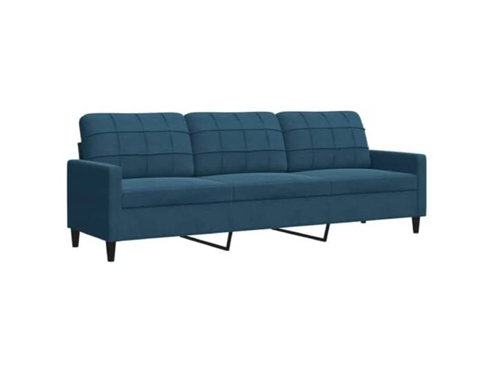 GHVBNMF 3-Sitzer Sofa Samt Blau 226 cm Dreisitzer Couch Metallgestell Moderne Polstercouch mit weichem Samtbezug und stabilem Metallgestell, ideal für Wohnzimmer und Gästezimmer.