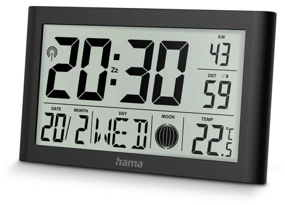 Hama Martinique digitale wekker, ovaal, zwart