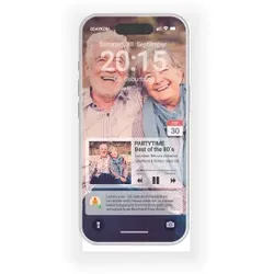 Einladungskarte 80. Geburtstag: Smartphone Homescreen mit Fotos