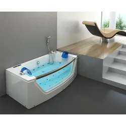 HOME DELUXE Whirlpool Badewanne mit Lichttherapie ATLANTIC M 175 x 85 cm