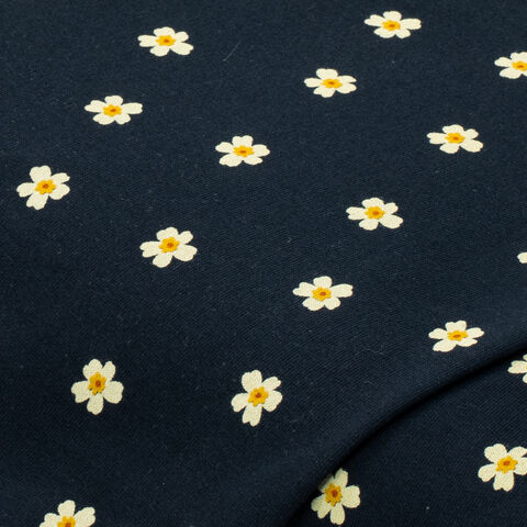 Sweat / French Terry "Blümchen", marine-color