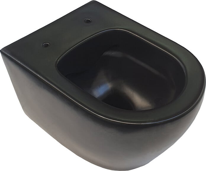 Aloni Design hangtoilet, zwart, zonder spoelrand
