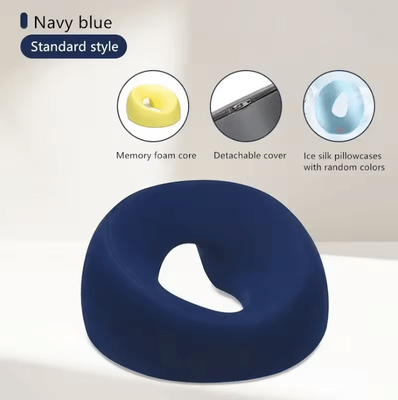 Inspire Essentials RestEase Memory Foam Face Down Pillow For Desk Naps And Massage Comfort blue