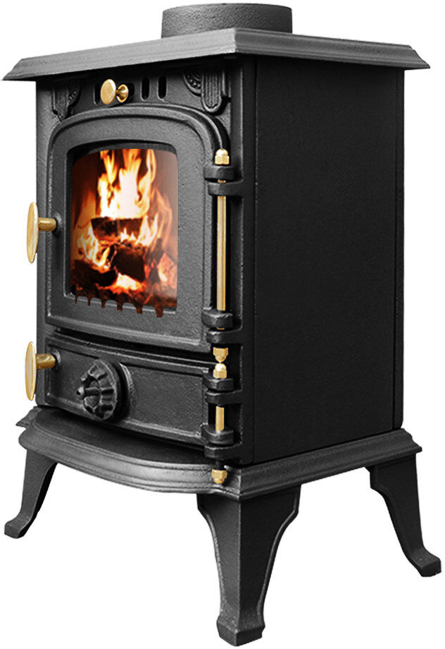 Ophelia & Co. Kobbe 4.5KW Multifuel Log Wood Burner Fireplace Freestanding Stove Black 52.5cm H X 38cm W X 32.5cm D