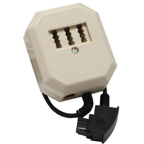 InLine TAE Adapter, TAE-F Stecker an TAE NFF + RJ11 (6P4C) Buchse, 0,2m