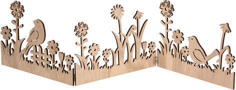 Blumenwiese aus Holz, 66 x 17 cm