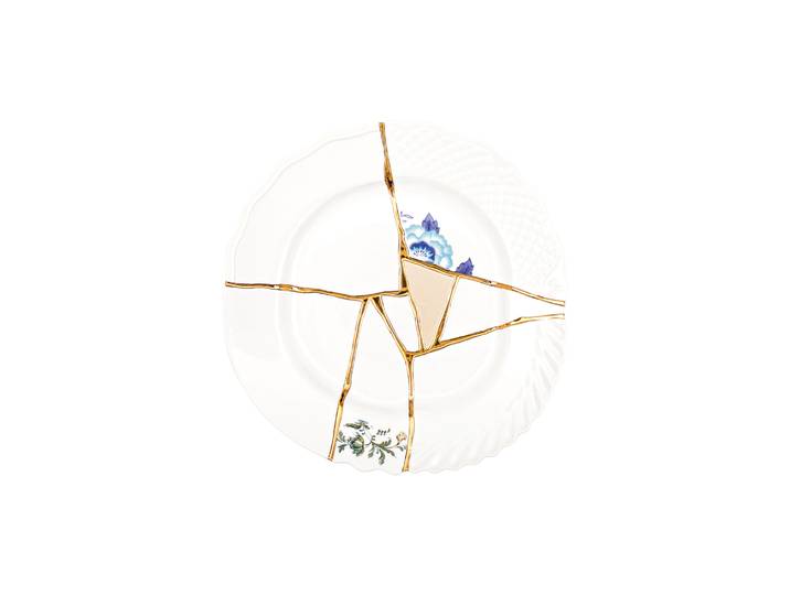 Seletti - Assiette Kintsugi - Blanc - Or - Designer Marcantonio