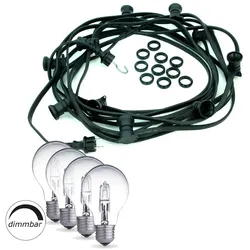 Illu- Party Garten Außenlichterkette 20m 20x dimmbare Halogenlampen