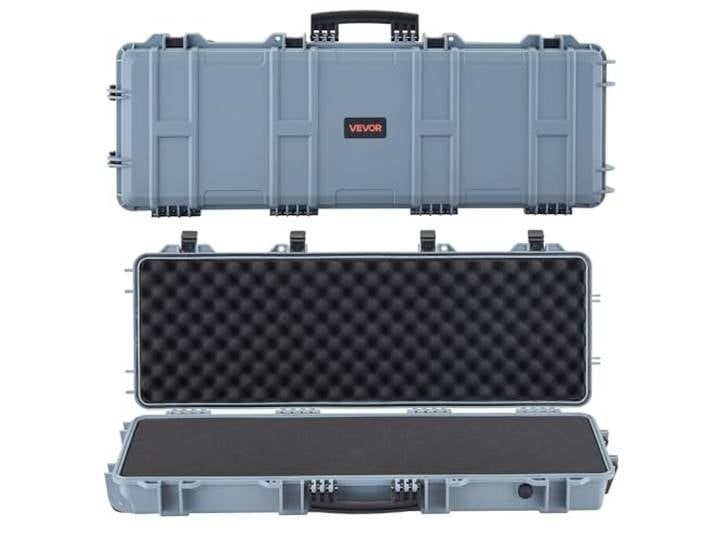 VEVOR Étui Rigide pour Fusil Verrouillable\, Mallette pour Armes Longues avec Mousses Prédécoupées et Roues\, Valise à Arme Étanche IP67 et Anti-poussière\, Rangement pour Carabine