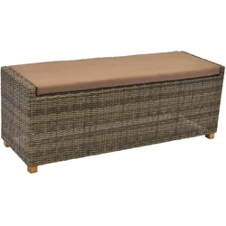Gartenbank Kunststoff/Textil/ Holz/Metall 3-Sitzer Toskana