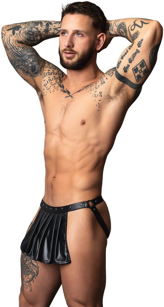 male power Mini-jupe jock en simili cuir