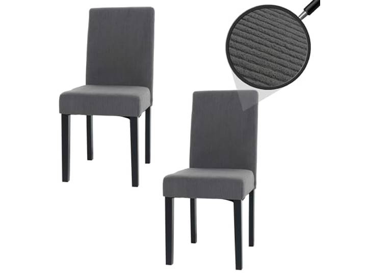 Mendler 2er-Set Esszimmerstuhl Littau - dunkelgrau, dunkle Beine
