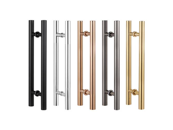 JACHOR poignées de porte en verre de forme ovale portes de grange en acier inoxydable ensemble de poignées de traction raccords de quincaillerie de porte de douche