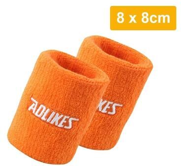 Uplifted Finds AOLIKES Premium Cotton Moisture Wicking Sports Wrist Sweatbands (1 Pair) 8cm Orange