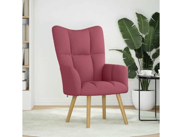 Sessel Winna Rot aus Polyestergewebe mit Holz- und Metallrahmen Dick gepolstert, mit Armlehnen, stabiler Rahmen, für Wohnzimmer, Esszimmer, Restaurant