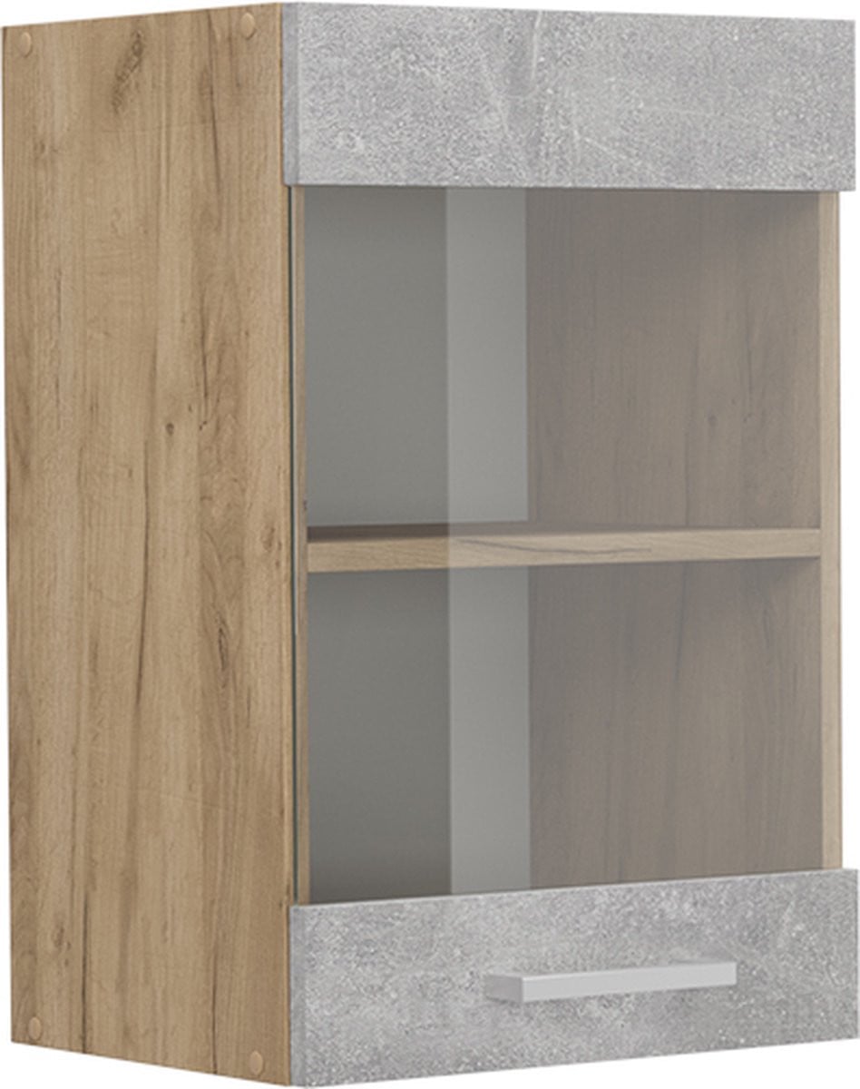 Vicco R-Line Glazen keukenkast Beton
