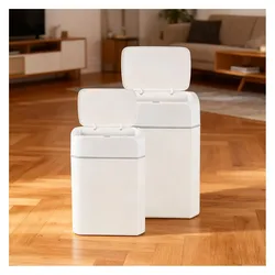 Ideoon Premium Sensor Mülleimer Set, 12L & 16L, Automatischer Abfalleimer mit Bewegungssensor, Abfalleimer, Weiss