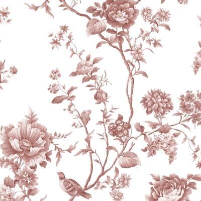 Martha Stewart Floral Vine Russet Wallpaper