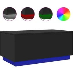 vidaXL Couchtisch mit LED-Leuchten Schwarz 90x50x40 cm