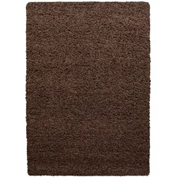 Teppich Schlafzimmer Hochflor Unifarben Samtweich Waschbar Strapazierfähig Wohnzimmer Braun 300x400 cm – RHEIN von Kadima Design