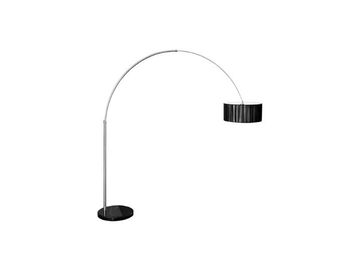 Design-Bogenlampe „Extenso“ mit Marmorsockel Silber/Schwarz Invicta Interiors