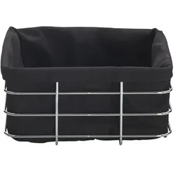 KHG Brotkorb   ¦ schwarz ¦ Edelstahl,Textil ¦ Maße (cm): B: 23 H: 21,5 T: 11.0