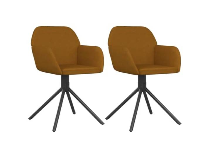 Jkghdrt Esszimmerstühle 2 STK. Drehbar Braun Samt Metall- und Sperrholzrahmen, 360 Grad drehbar, Armlehne, Rückenlehne, Schaumstoff, 110 kg pro Sitzplatz