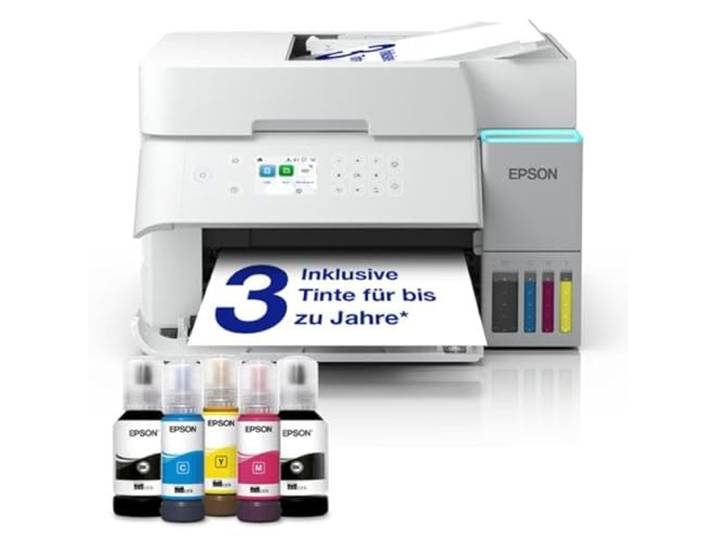 EcoTank ET-3956 witte A4 multifunctionele printer met AirPrint inkttanks met ADF, dubbelzijdig afdrukken, scannen en kopiëren, tot 3 jaar inkt inbegrepen