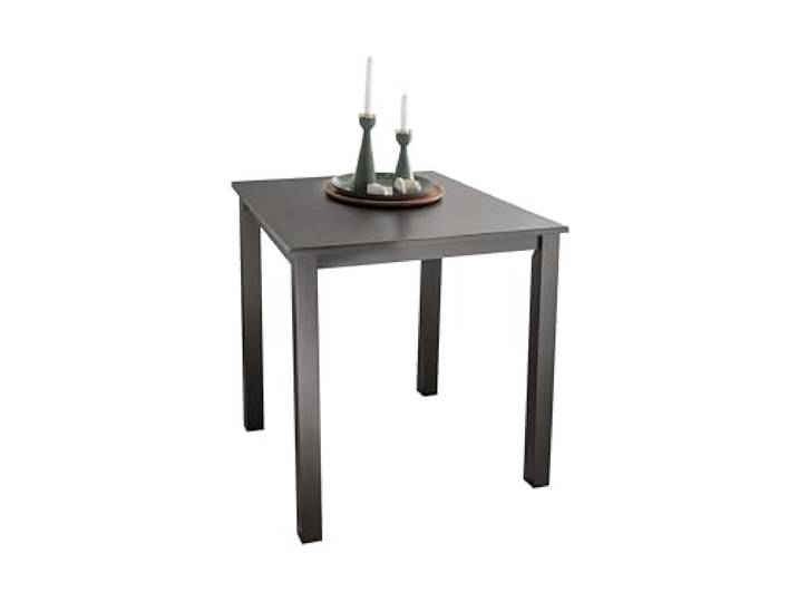 Woodroom Kota Kleiner Esstisch 70 x 70 cm – Massivholztisch, Schwarz PLATZSPARENDER KÜCHENTISCH – Kompakter Tisch für 2 Personen, ideal für kleine Räume, Apartments, Küche und Essbereich.