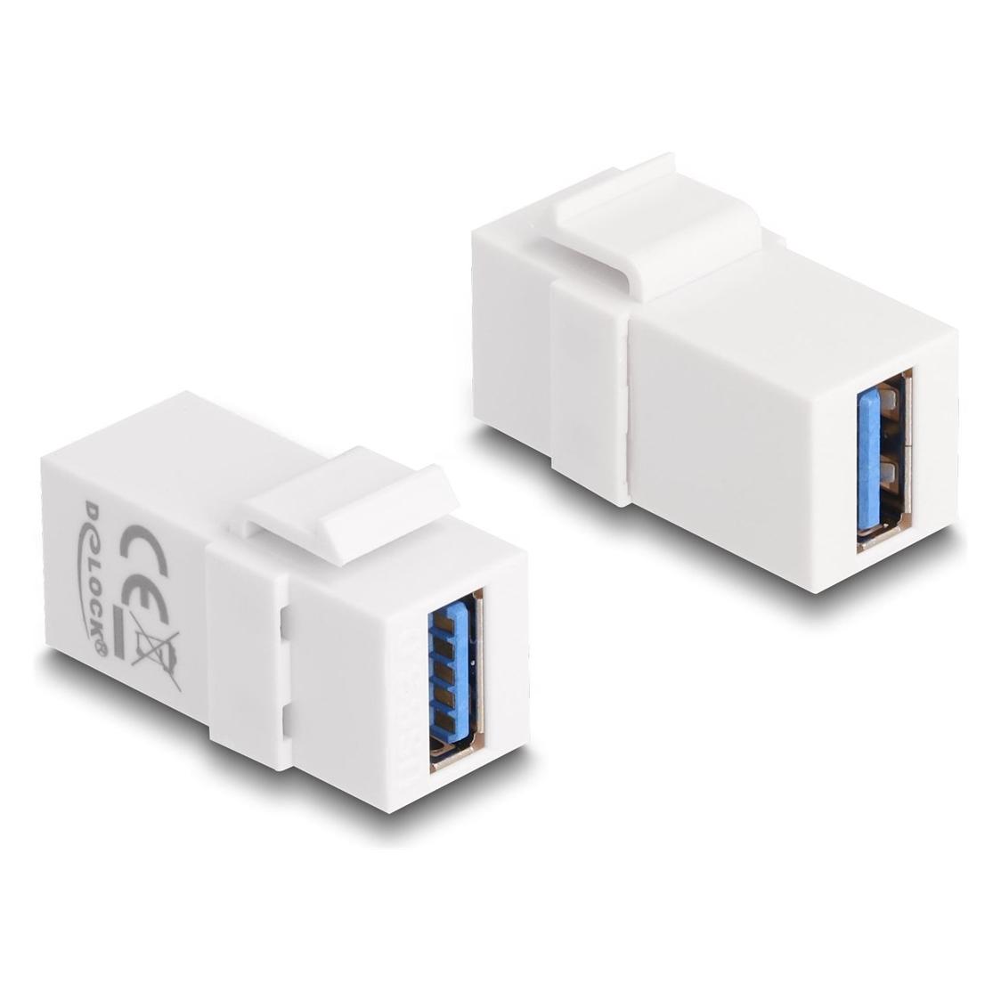 Delock Keystone-Modul USB 3.0 A Weiss (87832)