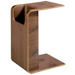 AC ANGEL CERDA Angel Cerdá Rechteckiger Beistelltisch aus eichenfurniertem Holz, nussbaumfarben gebeizt 2110C
