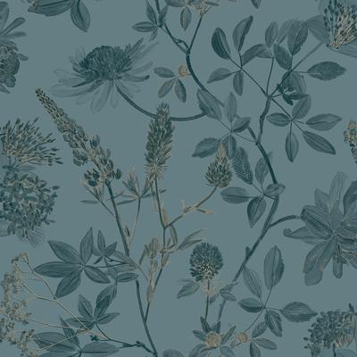 "Veer Decor Botanical Blueprint Painterly Branches Wallpaper - Roll 20.86""x33ft"