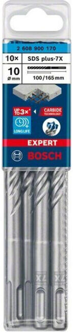 BOSCH Foret à percussion EXPERT 10x100x165mm VE 10 pcs SDS plus-7X (2608900170)