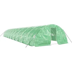 Helloshop26 - Gewächshauszelt für Pflanzen Blumen und Gemüse mit Stahlrahmen 100 m2 20 x 5 x 2,3 m grün