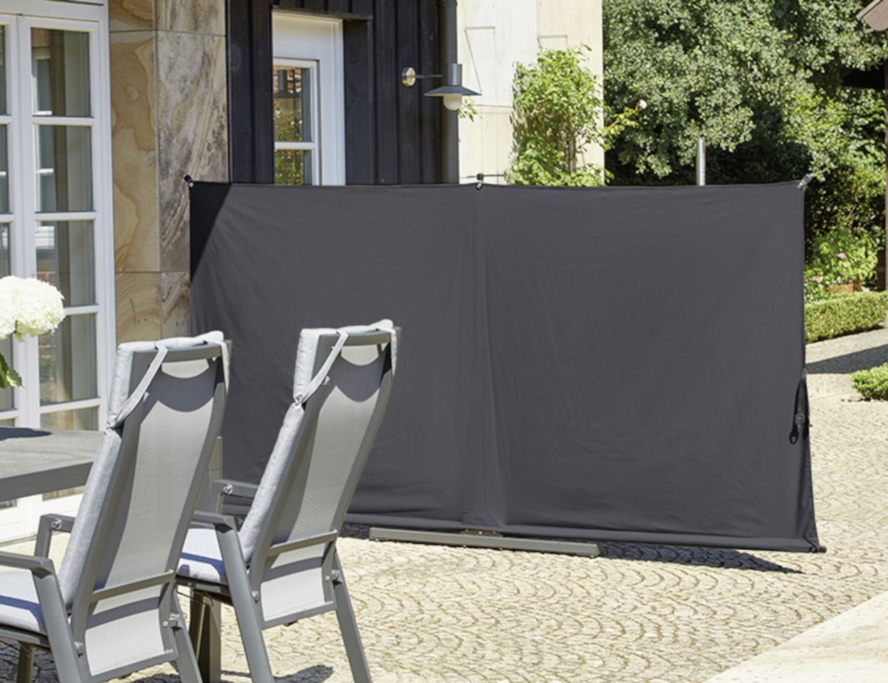 Siena Garden Sichtschutz Ben 150x280 cm grau Gestell aus Stahl,Polyester