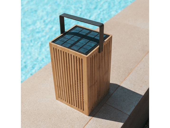 home24 Padverlichting Okinawa 15 x 24 x 15cm hout/beige