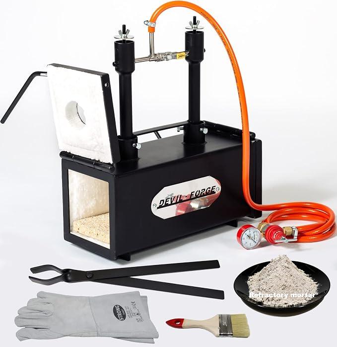 Gas Schmiedeofen DFPROF2+2D Gasesse, Gas Schmiede, 2 Brenner DFP (160.000 BTU) verwende 1 oder 2, Gaskugelhahn, Luftdrossel, 2 Türen, 1370°C, Schmied, Hufschmiede, Messermacher, Forge