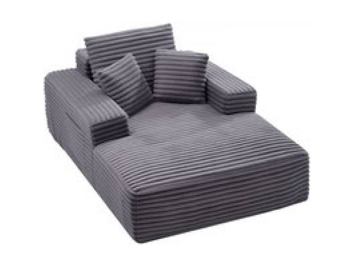 VEVOR Chaiselongue Relaxliege 138 cm, gepolstertes Schlafsofa mit Dekokissen & Armlehnen, Schlafcouch mit tiefer Sitzfläche für Wohnzimmer Schlafzimmer, Loungesessel aus hochelastischem Schwamm