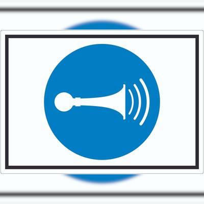 HB-Druck Akustisches Signal geben Symbol Aufkleber A4 (210x297mm)
