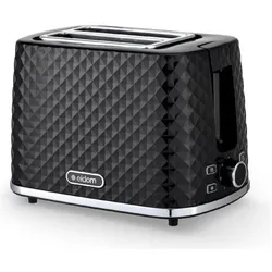 Eldom TO280C Toaster TOSTI Brötchenaufsatz Auftausystem schwarz, Toaster, Schwarz, Silber