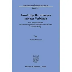 Auswärtige Beziehungen privater Verbände., Fachbücher von Markus Heintzen