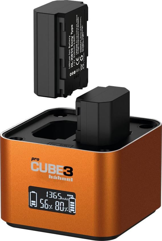 Hähnel Pro Cube 3 Doppelladegerät voor Sony met LCD-display