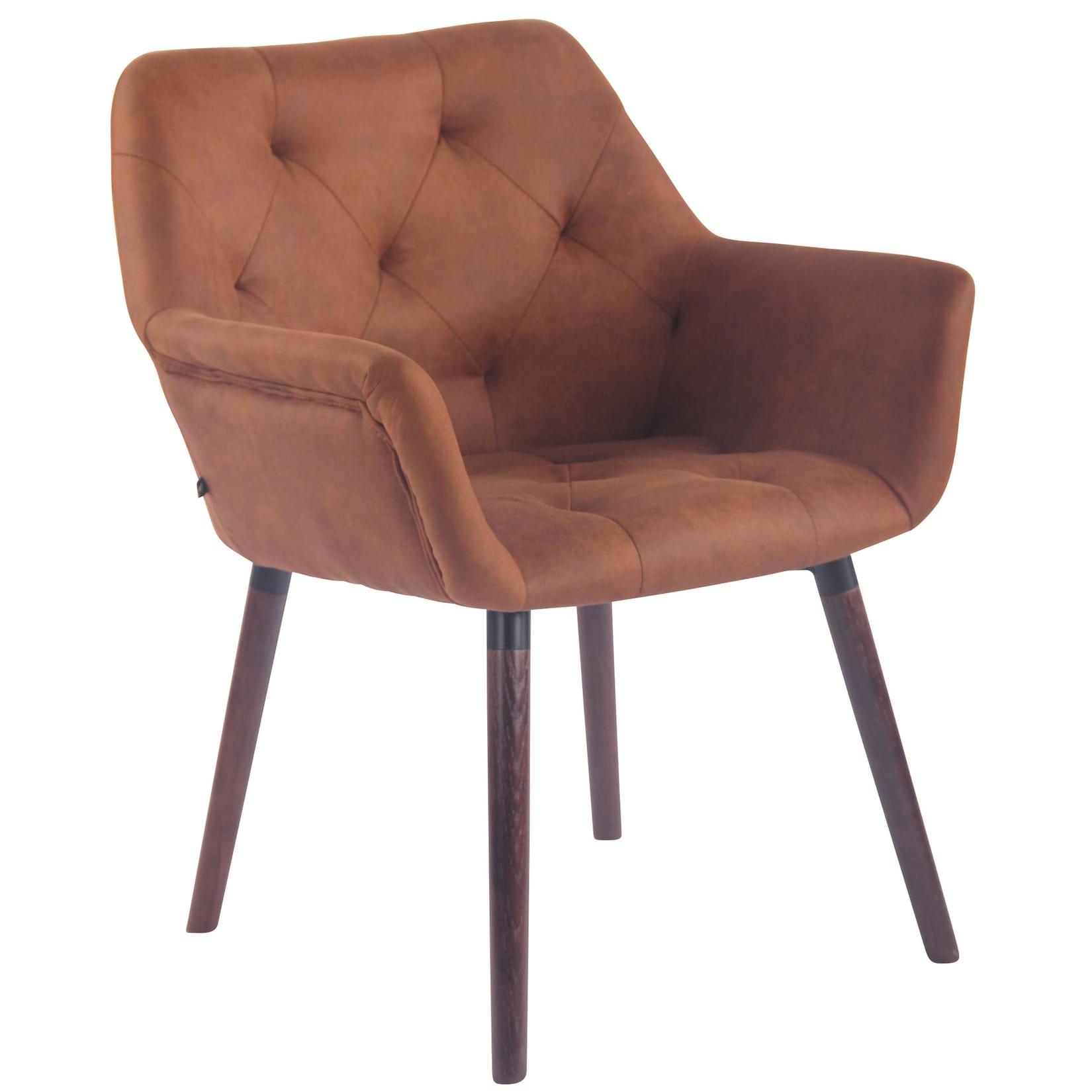 CLP Esszimmerstuhl Cassidy Vintage Kunstleder walnuss Farbe: braun, Gestell Farbe: walnuss