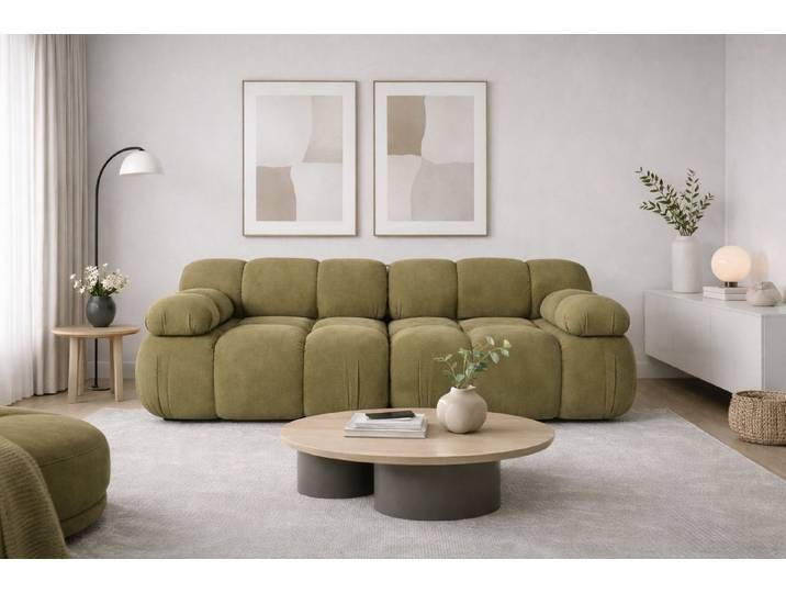 Kaiser Möbel Sofa 2-Sitzer modular für Wohnzimmer, Samtstoff Salvador, Selia, 2-Sitzer, modular kombinierbar,modernes Design,hochwertiger Veloursstoff